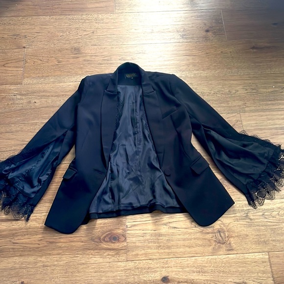 Black Valiant Blazer w/ Lace accents - Picture 1 of 5